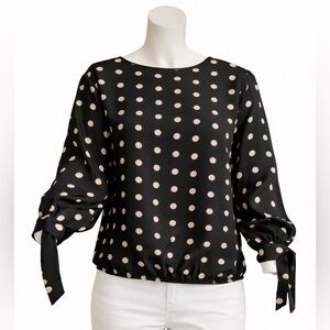 Metaphor Black Polka Dot Blouse | Size XL